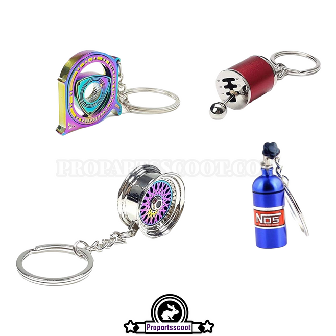 Keychain 4 Set - Multicolored Metal