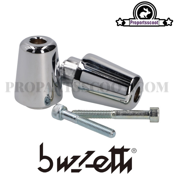 Handlebar Vibration Dampers / Bar Ends Chromed for Vespa Primavera, Sprint 50cc, 125cc, 150cc (2T / 4T)