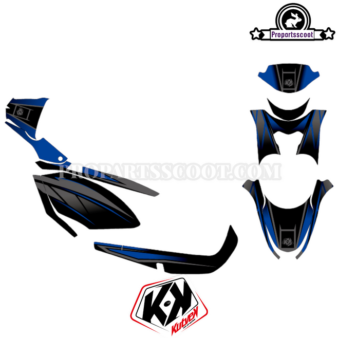 Decal Kit Kutvek Black/Blue for Yamaha Zuma 50F 2012+