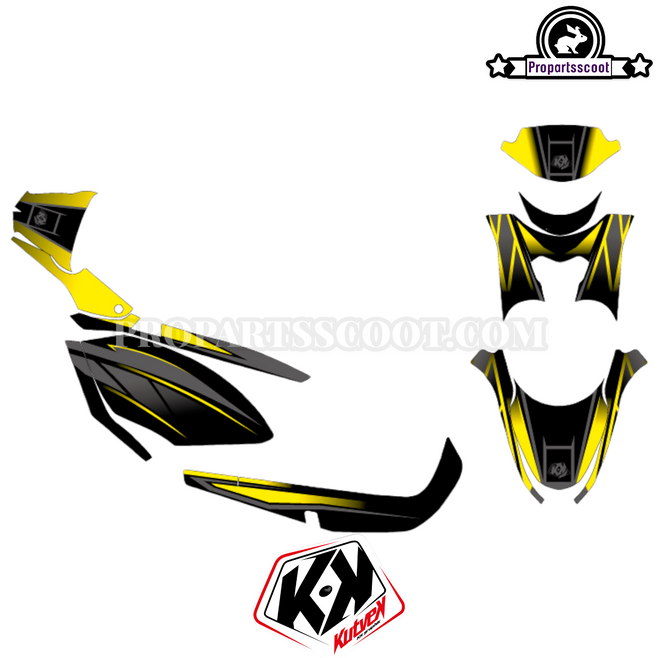 Decal Kit Kutvek Black/Yellow for Yamaha Zuma 50F 2012+