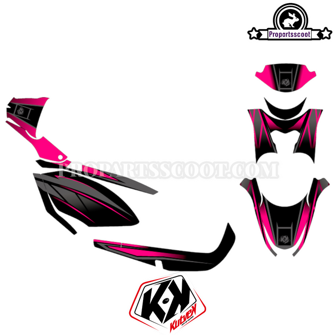 Decal Kit Kutvek Black/Pink for Yamaha Zuma 50F 2012+