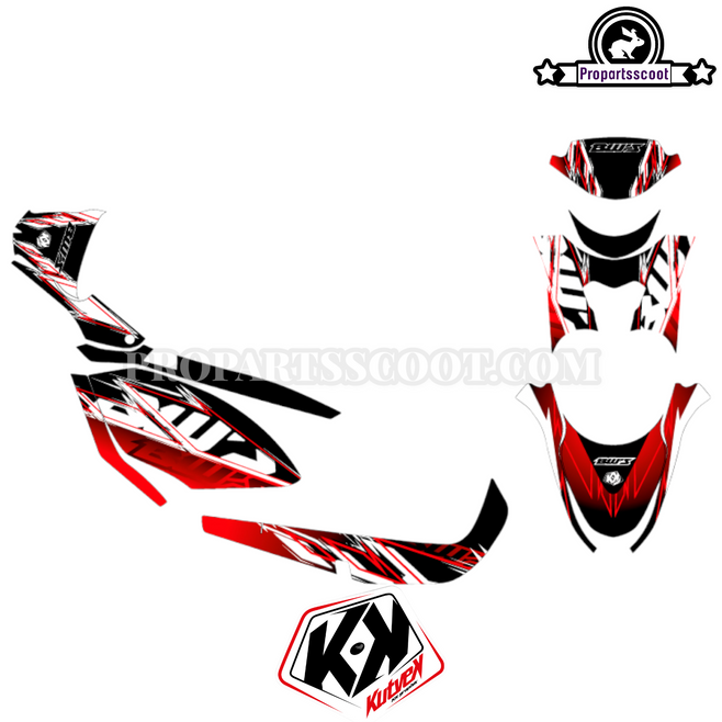 Decal Kit Kutvek Black/Red) for Yamaha Zuma 50F 2012+