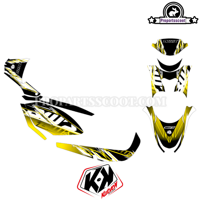 Decal Kit Mission Kutvek Black/Yellow for Yamaha Zuma 50F 2012+