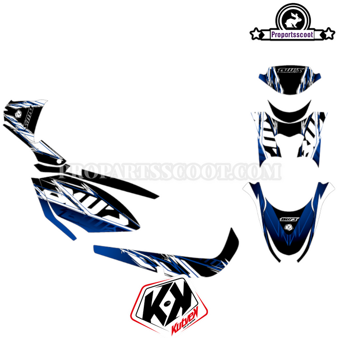 Decal Kit Mission Kutvek Black/Blue for Yamaha Zuma 50F 2012+