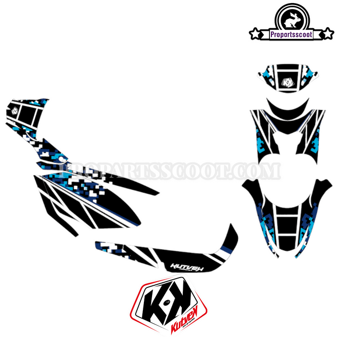 Decal Kit Predator Kutvek Black/Blue for Yamaha Zuma 50F 2012+