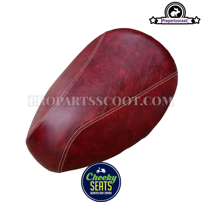 Oxblood Seat Cover French Seams Handmade for Yamaha Vino 50cc