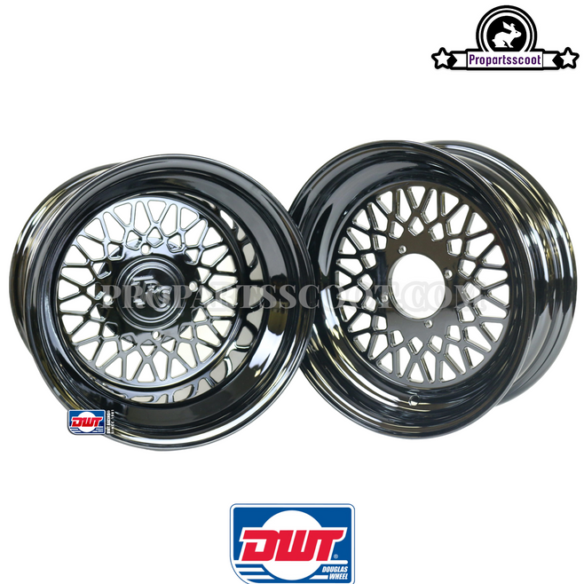 Wheel Set Supermesh Gloss Black (12x8 & 12x4) With Hub Cap