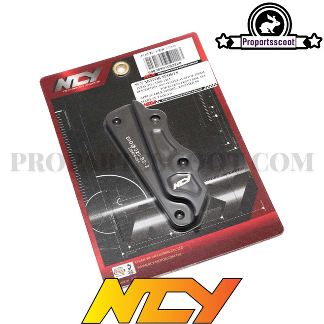 NCY Brake Caliper Adapter 220mm B2 Black for Honda Ruckus