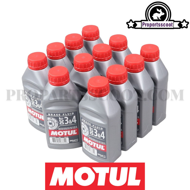 Brake Fluid Motul DOT 3&4 100% Synthetic 500ML (12Pack)