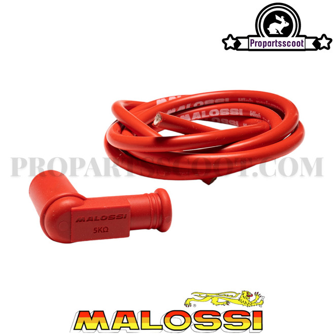 Spark Plug Cap + Cable Malossi Ruber (Solid Tip)