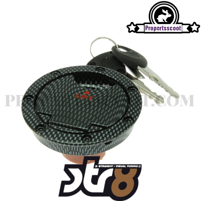 STR8 Fuel Tank Cap Carbon for Yamaha Aerox 50cc 2T