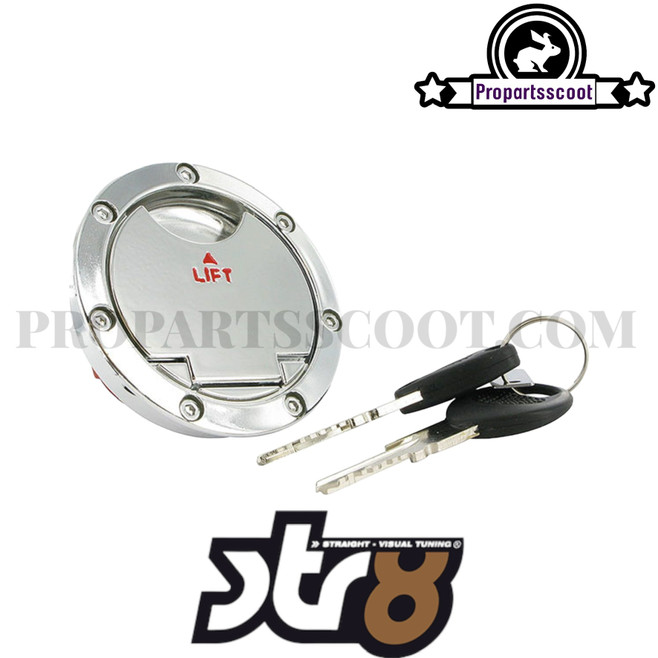 STR8 Fuel Tank Cap Chrome for Yamaha Aerox 50cc 2T