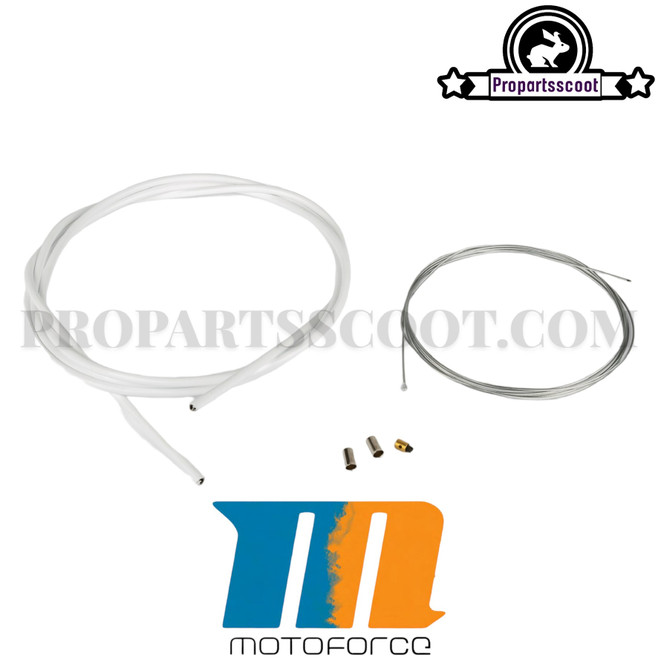 Throttle Cable Kit Universal MotoForce Racing White (1.2mm x 2 Meters)