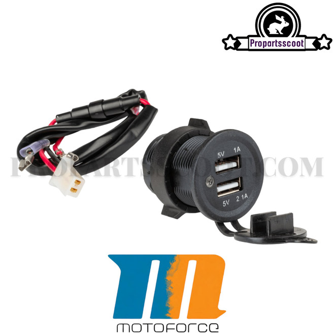 USB Socket, 2 Ports 12V Motoforce