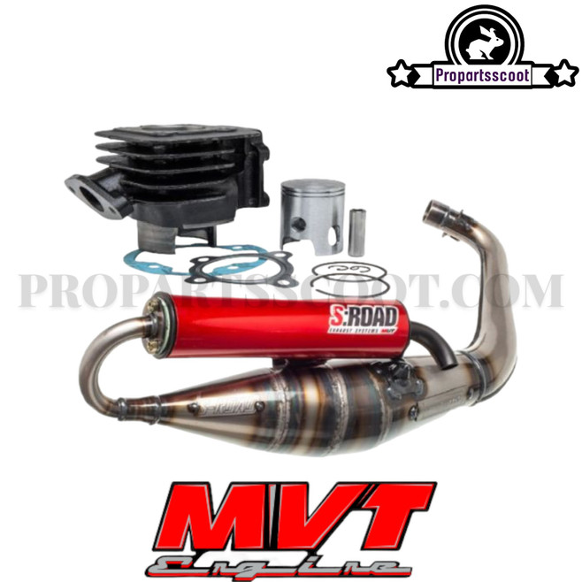 Engine Pack MVT 50cc-10mm axle with Exhaust System MVT for Minarelli Vertical