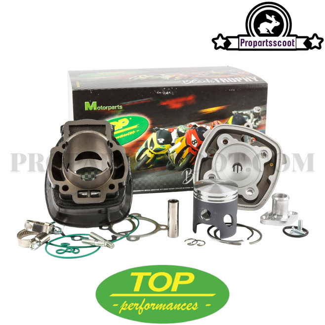 Cylinder Kit Top Performances Black Trophy 70cc-12mm for Piaggio 2T (LC)