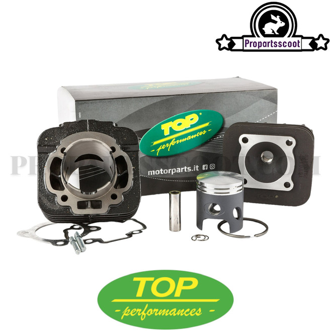 Cylinder Kit Top Performances Black Trophy 70cc, 12mm for Piaggio 50cc 2T