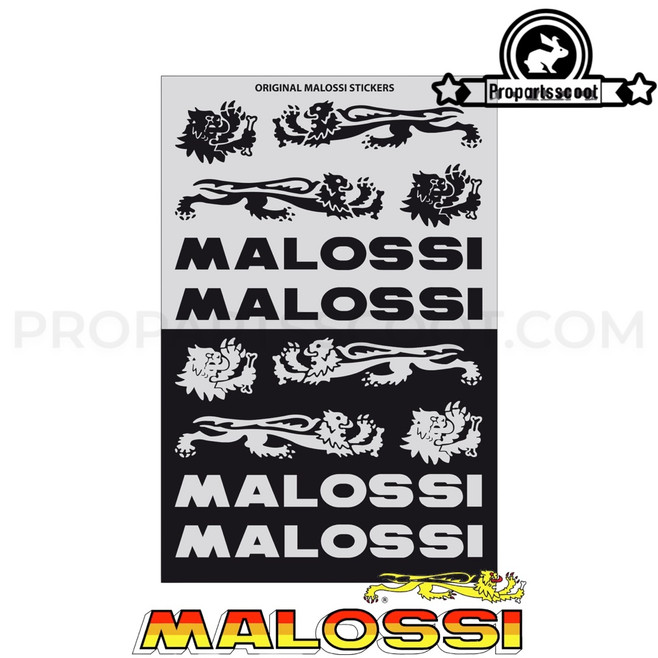 Stickers Sheet Malossi Black and Silver (11,5x16,8cm)