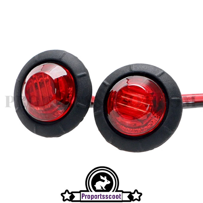 Indicator Round led Rear Side - Bullet Marker - Amber Red (x2)