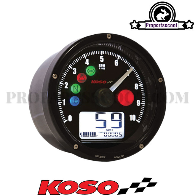 Koso TNT-01 Multifunction Meter (Black/Black)