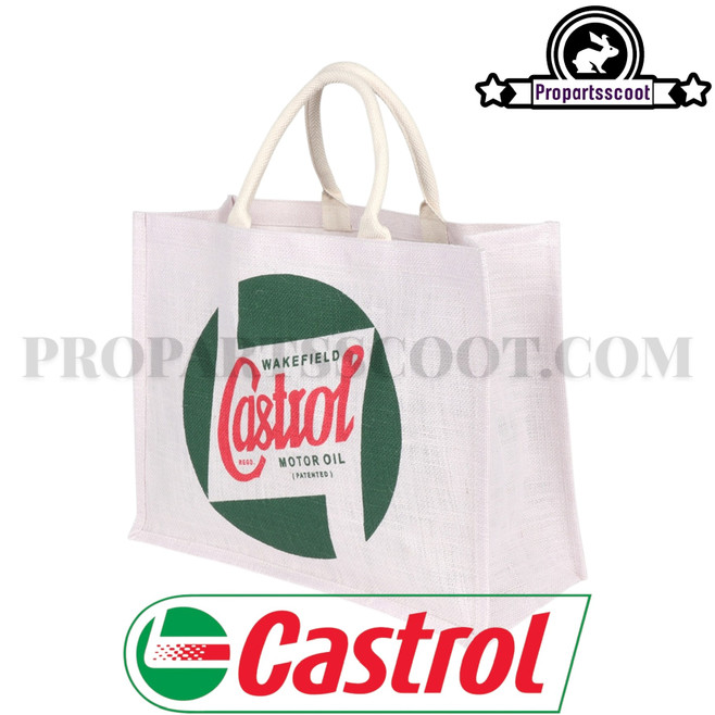 Carrying Bag Castrol, Classic - Jute, White, Short Handles