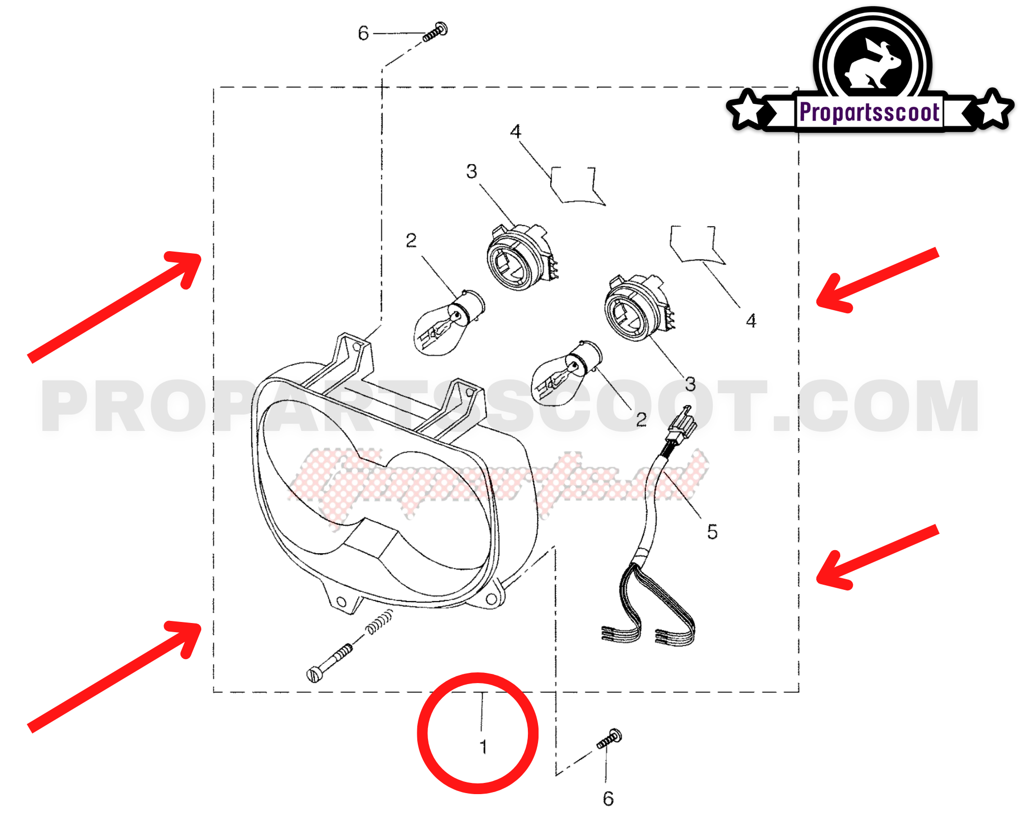 Headlight Original for Yamaha Booster 2004+