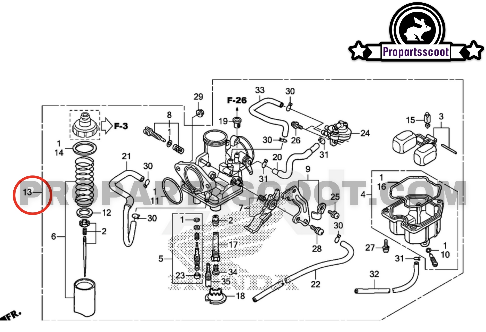 Carburetor Original for Honda Ruckus 49cc
