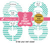 Aqua Chevron Printable Closet Divider Label Template