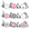 Stickers that fit Hershey Kisses, Rolos, and water bottle lids