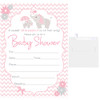 5x7 Fill in the blank baby shower invitations pink elephant invites for a girl
