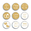 50th anniversary mini candy stickers for DIY favors