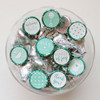 Mint Baby shower favor stickers for a boy