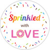 Sprinkled with love stickers donut wedding favor labels