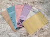 blue, rose gold, lavender, kraft, gold glitter, silver gusset bags