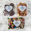 elegant his and her favorite heart shaped labels for snack bags