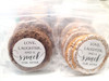 love laughter and a snack for after wedding favor stickers and cookie bags