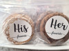 his and her favorite stickers for wedding food snack favors