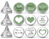 moss green labels wedding favors for hershey kiss chocolate candy