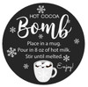black white snowflake hot chocolate bomb direction labels