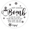 black snowflake hot chocolate cocoa bomb instruction labels for product packaging