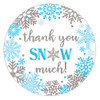blue and silver snowflake winer themed thank you snow much stickers