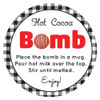red white gingham hot cocoa bomb direction labels for product packaging