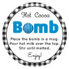 hot cocoa bomb direction labels for product packaging blue white gingham