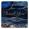 blue and gold agate thank you wedding labels