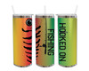 fish lure tumbler red yellow green