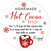 red homemade hot cocoa mix direction stickers for gifts or favors