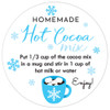 blue hot cocoa mix direction labels for homemade gifts or baby shower favors