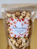 personalized fall wedding popcorn favor stickers and treat bags DIY kit autumn leaves