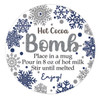 navy silver hot cocoa bomb instruction stickers snowflake packaging