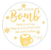 gold foil hot cocoa bomb instruction product labels